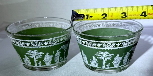 6 Jeannette Wedgwood Grecian Green Hellenic Glasses, Tumbler, Juice, Sherbet - Picture 7 of 8