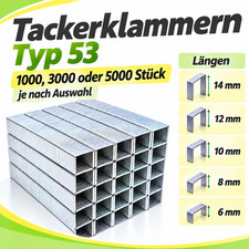 Tackerklammern Typ53 6, 8, 10, 12 oder 14 mm Tackerklammer Klammer Tacker Hefter