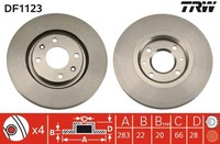 2X TRW Bremsscheibe DF1123 FüR 7C CitroËN N5 Xsara 7A N1 Peugeot N2 N3 N0 405 ZX