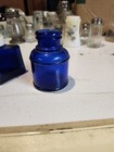Parker Inkwell  Diamond Cobalt Blue Glass Bottle Jar Container And Vtg Bottle. — photo 8