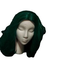 Synthetic Lace Front Wig Green Hand Tied Straight Hair Soft Heat Resistant Party