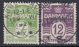 Briefmarken Dänemark 1926 MiNr. 166 167 gestempelt