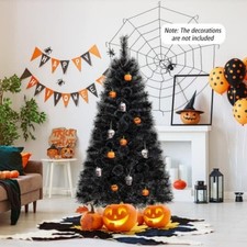 6 Feet Tall Black Artificial Halloween Christmas Tree