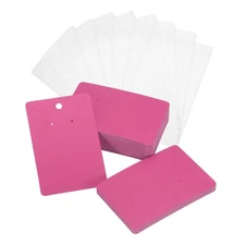 100 Pcs Earring Display Cards with Packaging (Rose Red, 3.5 x 2.4 Inches)