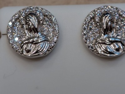 Ohrstecker 925 Sterling Silber Maria Moissanit 12 mm