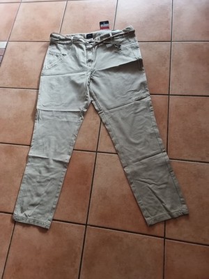 Leichte Stretch Jeans Beige Sand Your 6th Sense Gr. 46 K mit Gürtel Ungetragen