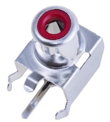 2 Stück RCA-/Cinch-Buchse, 90° gewinkelt, MINI, THT, rot NINIGI CC-132-R/1, 2St.