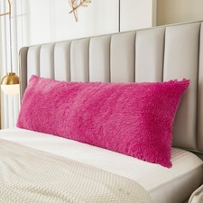 JAUXIO Faux Fur Fluffy Body Pillow Cover Luxury Shaggy Plush Decorative Solid