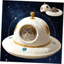 Cat Bed for Indoor Cats - 2 in 1 Large Cat Bed Cave Hideaway with Removable