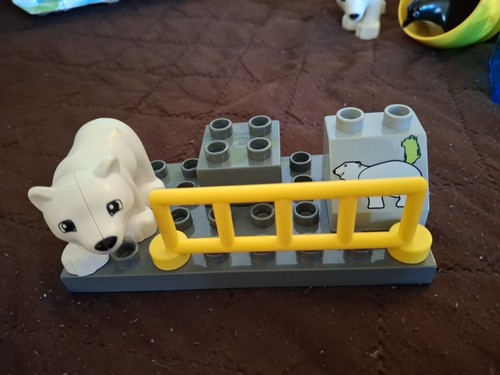 Lego Duplo 5633 Polarzoo Set KOMPLETT Bär Pinguin Fisch Eis Wasserrutsche Halter - Bild 5 von 14