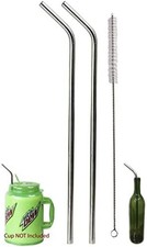 Stainless Steel Extra Long Drinking Straws Reusable Eco Friendly