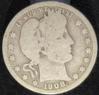 1908 D Denver Mint Barber Quarter