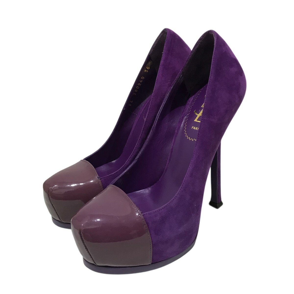 Saint Laurent Shoes Pumps Heel EU 36 US 6 Purple Authentic thumbnail 4