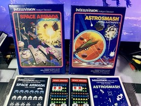 INTELLIVISION 2 CIB GAME LOT SPACE ARMADA /ASTROSMASH CLEANED & TESTED 4/5/26 #1