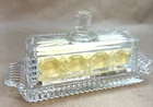 MCM Federal Glass Crystal Clear WINDSOR Covered Butter Dish w/Lid VTG