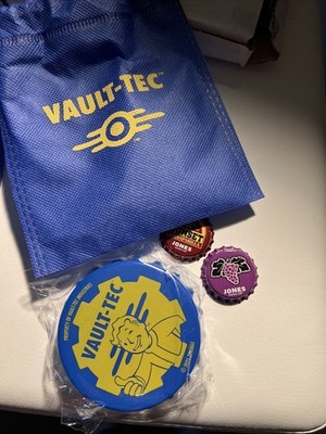 Fallout Jones Soda Vault-Tec Bottle Opener Magnet + 2 Caps