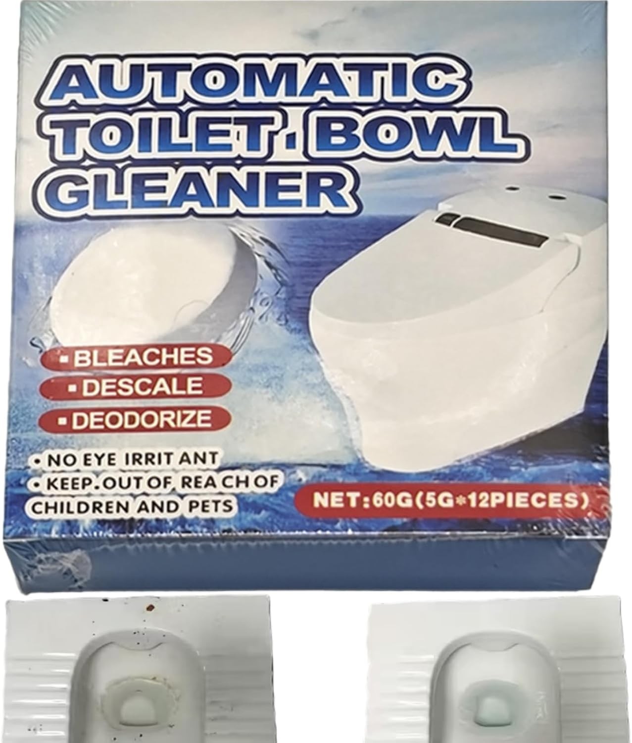 12PCS Ultra Strong Toilet Cleaner and Descaler Tablets,Powerful Limescale Remov