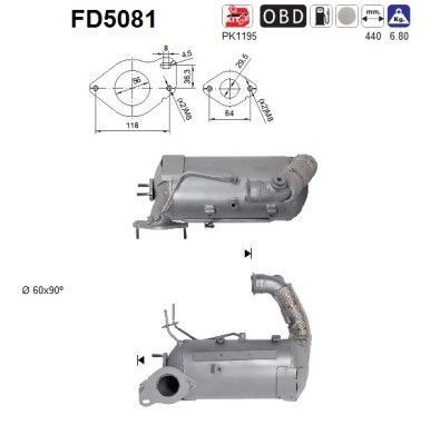 AS FD5081 Dieselpartikelfilter Rußpartikelfilter DPF für RENAULT Captur (J5, H5)