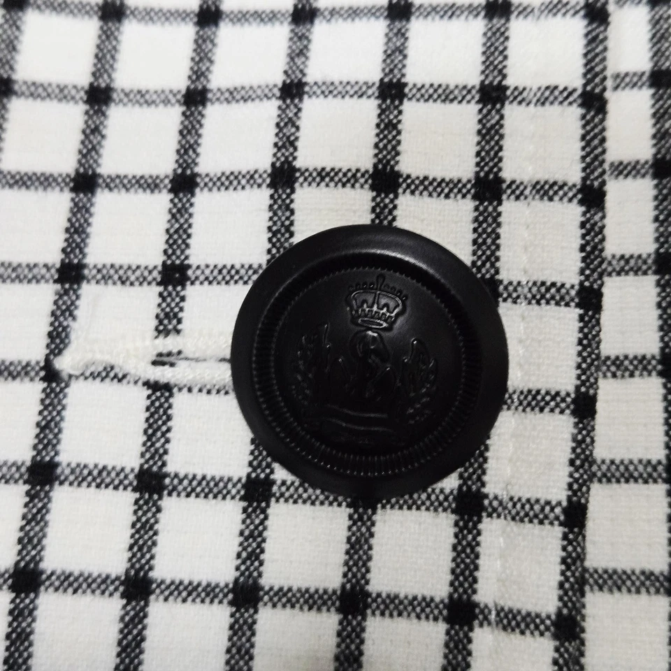 Cabi Windowpane Jacket Womens Medium White Asymmetrical Button Fall 2016 #3173 - Image 4 of 4