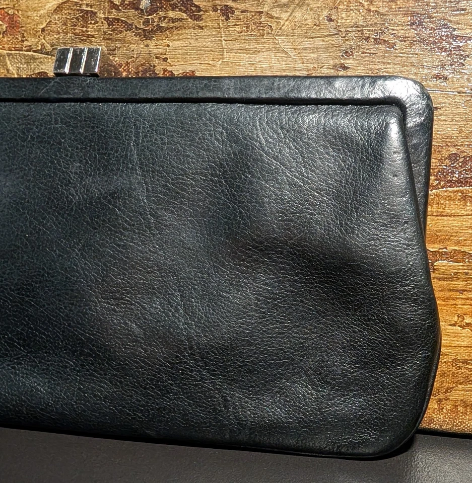 LAMBERTSON TRUEX Black Leather Clutch Purse - 10"x5" - Image 4 of 4