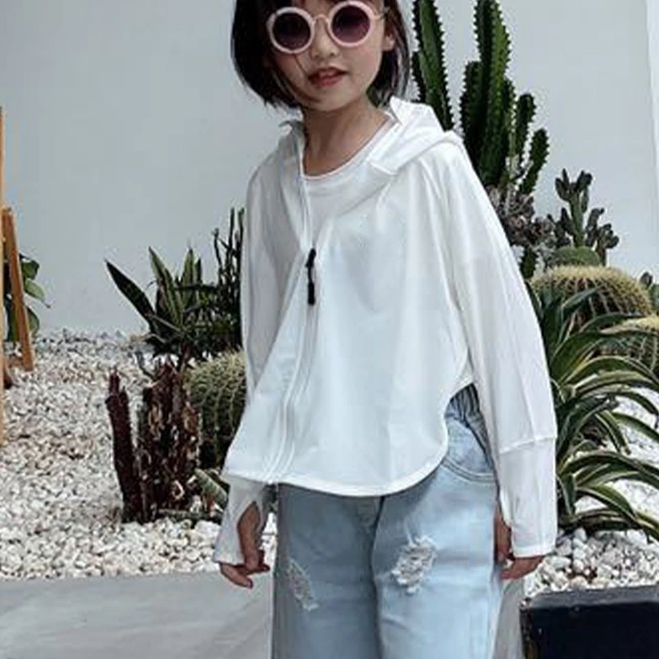 Kids Sun Protection Hoodie Breathable Ice Silk Long Sleeve Kids UV Sun - image 3 of 4