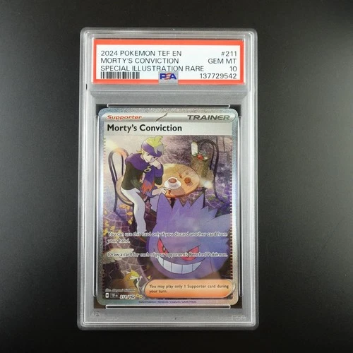 PSA 10 Morty's Conviction 211/162 Pokemon Temporal Forces Graded Card