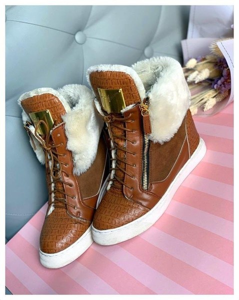 Women Giuseppe Zanotti Boots Brown Eco Leather 39