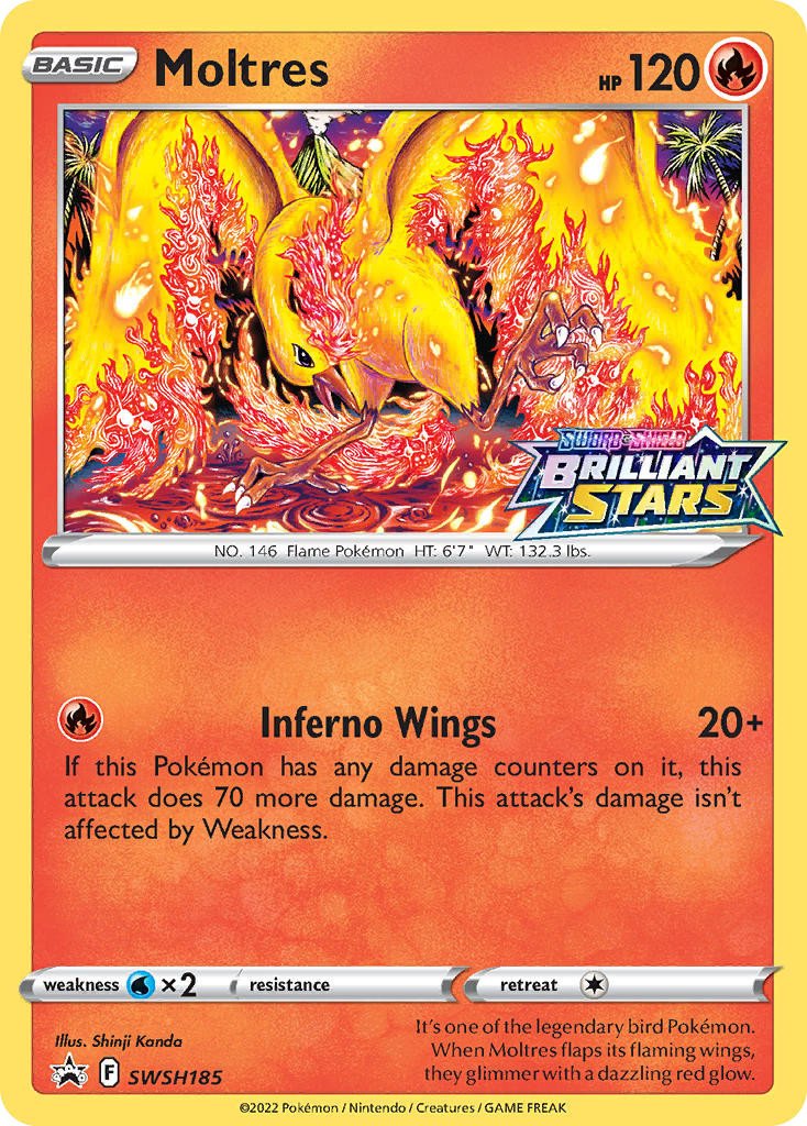 Moltres - Holo - SWSH Black Star Promos - SWSH185/307 NM Pokemon
