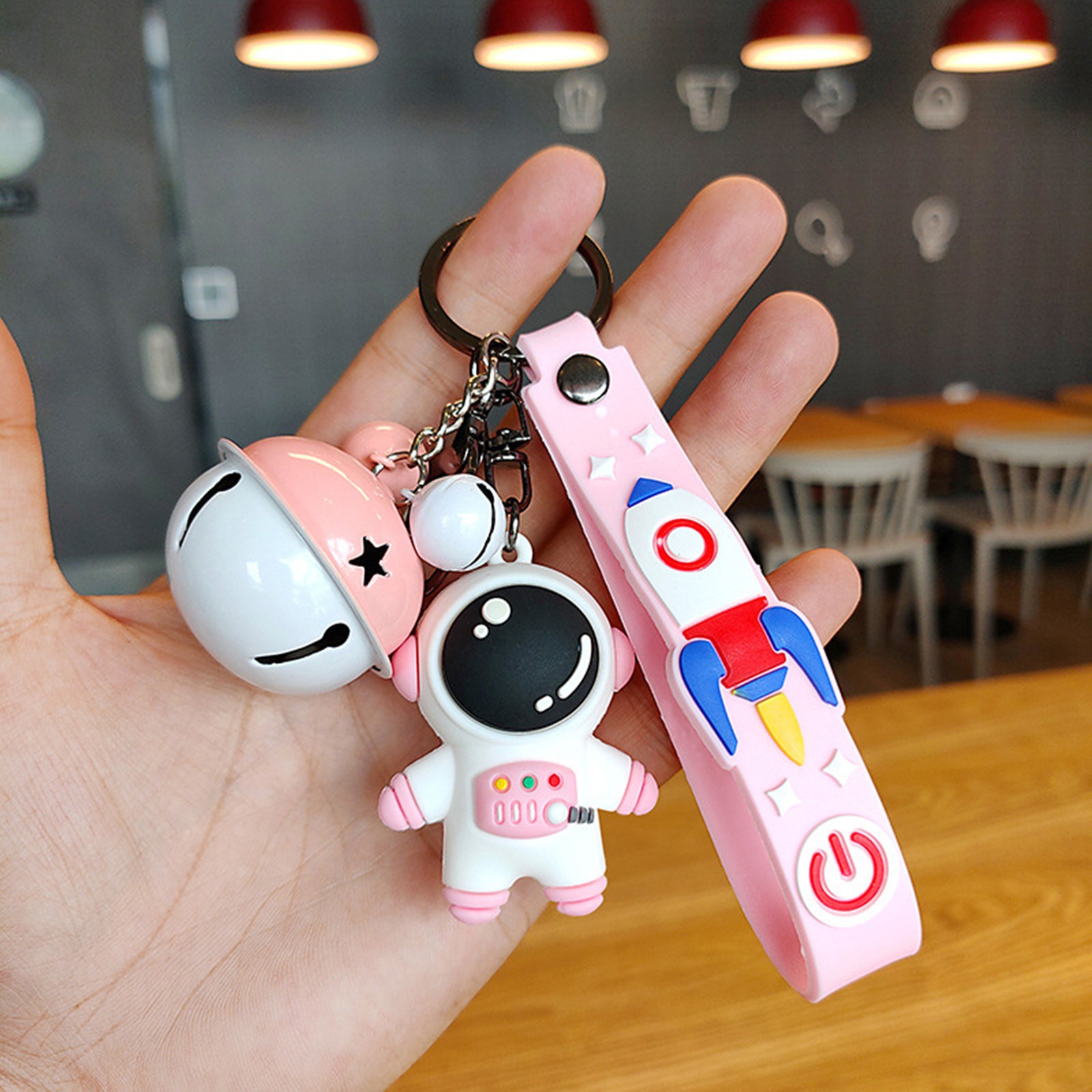 Keychain Cute Bell Style Safe Odorless PVC Material Space Key Rings