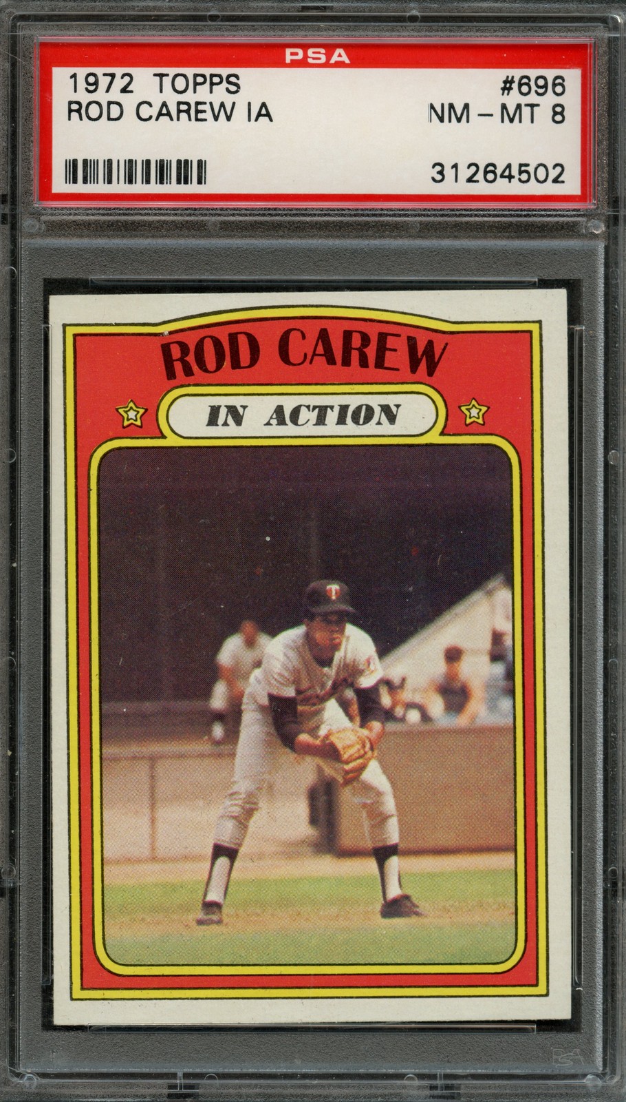 BB - 1972 - TOPPS - IN ACTION - #696 - ROD CAREW - PSA 8 (NM-MT)