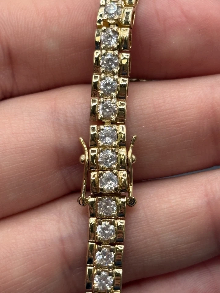 7.25英寸纯银立方氧化锆网球手链16克X9 — 第 3/4 张图片