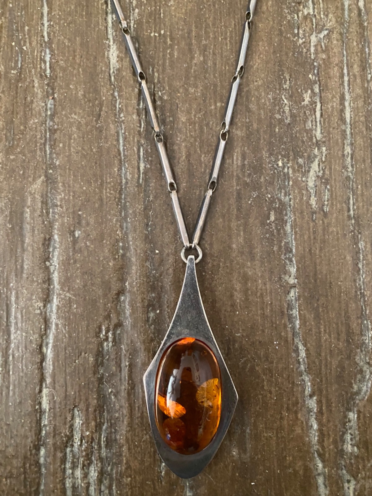 Large statement Sterling Silver Signed Baltic Amb… - image 8