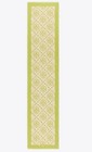 TORY BURCH Border Logo Long Scarf Pink Green 80" x 18"   (New) — photo 2