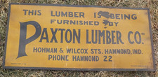 Kemper Thomas Paxton Lumber Co. 14x30 Outdoor Ad Cardboard Sign Hammond Indiana