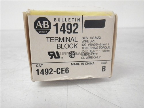 1492-CE6 1492CE6 Allen Bradley Terminal Block Ser B *Lot of 9* (Surplus In Box) - Picture 2 of 6
