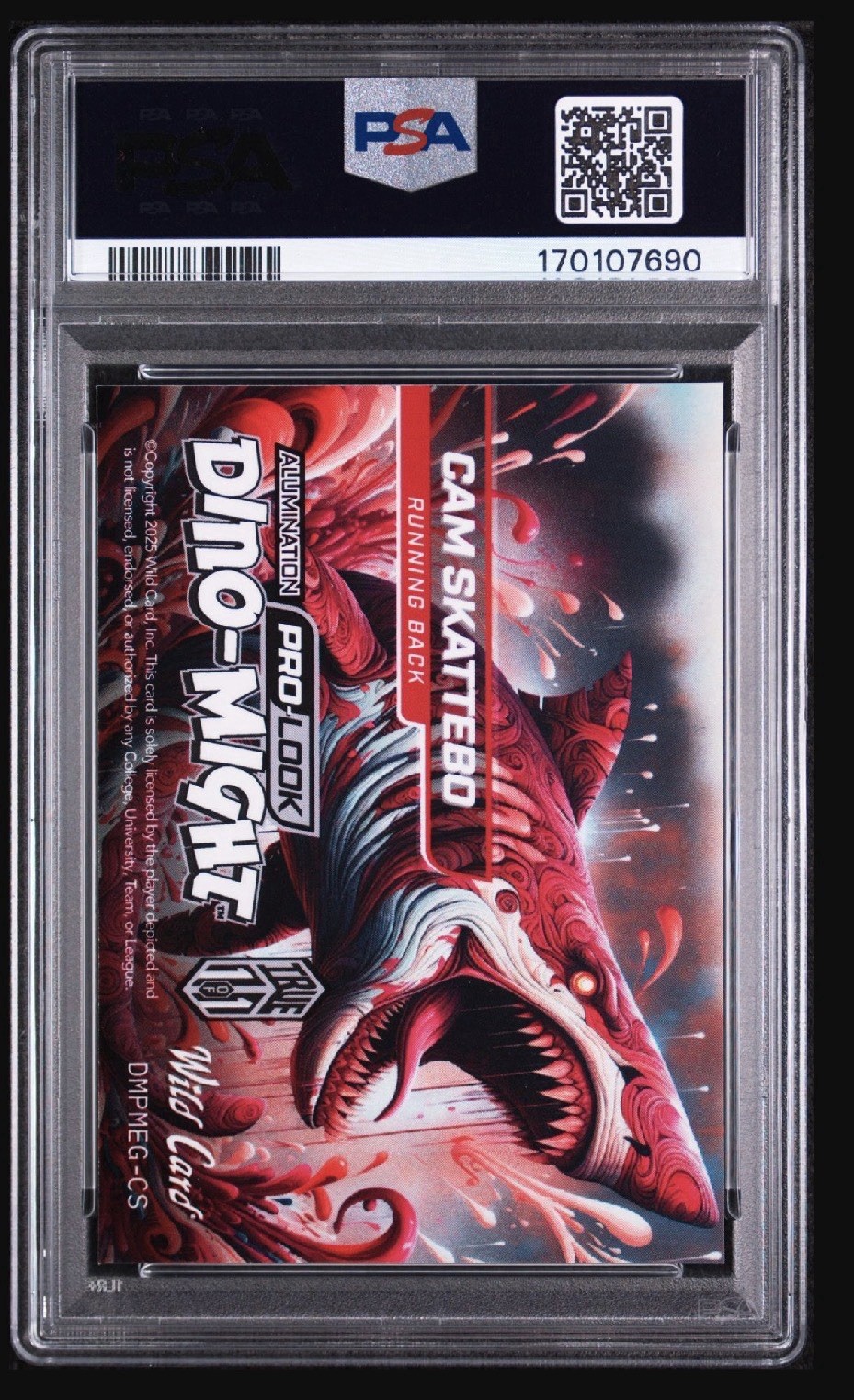 2025 Wild Card Dino-Megalodon True 1/ 1 Cam Skattebo (RC) NY Giants PSA 10 view 3
