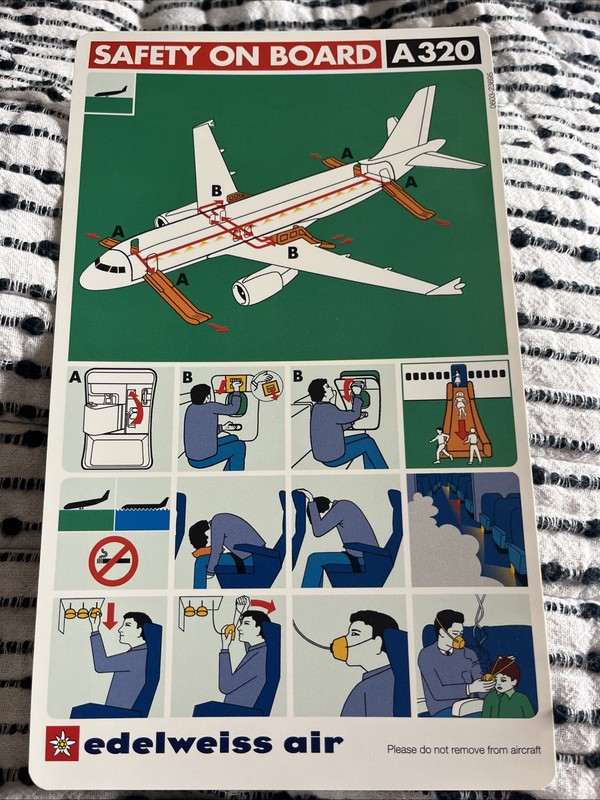 EDELWEISS AIRLINES A 320 ( 0603-23695 ) Safety Card
