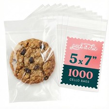 5x7 Self Sealing Cellophane Bags 1000 Pack Clear Cookie Packaging