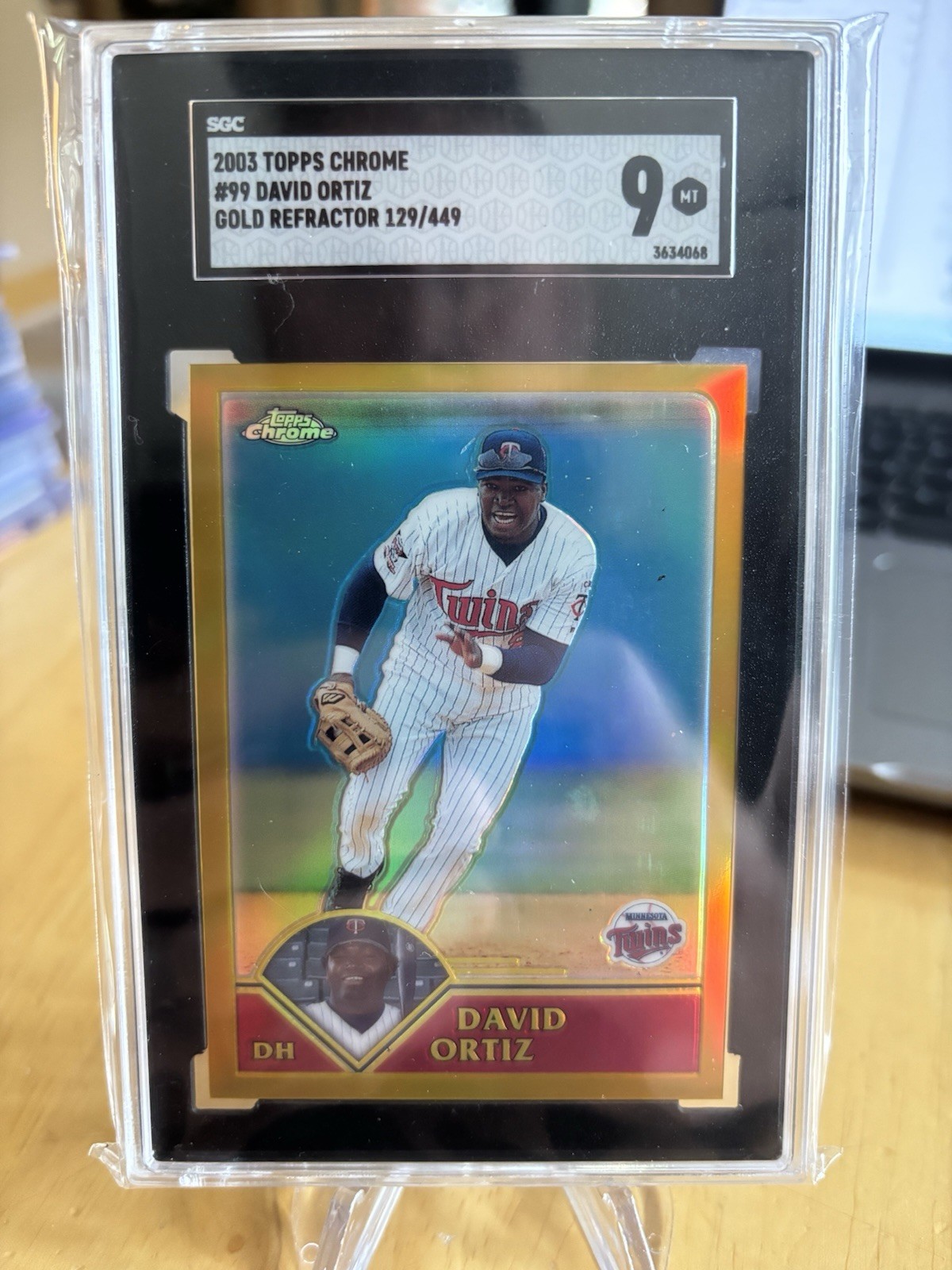 2003 Topps Chrome - David Ortiz #99 Gold Refractor /449 - SGC 9