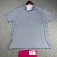 Hickey Freeman Polo Shirt XL Blue Geometric Performance Stretch Casual Mens