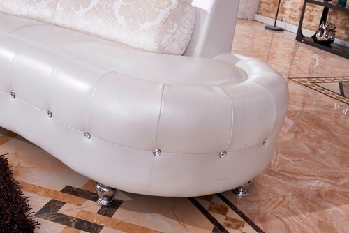 Half-Moon Shaped Modern Leather Circular Sofa with Coffee Table - Picture 10 of 12