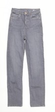 Marks and Spencer Damen Grau Straight Jeans Gr&ouml;&szlig;e 8 Regular Fit