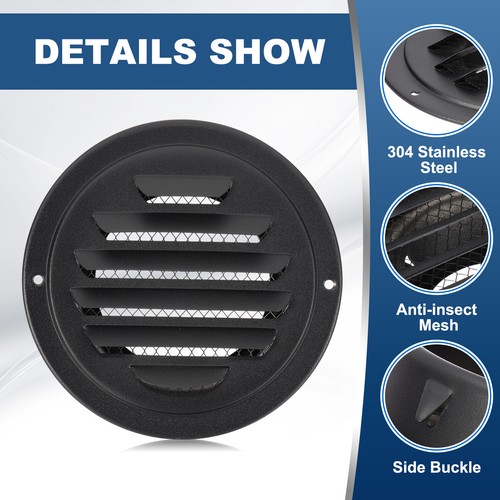 4 Inch Round Air Vents, 4 Pcs Outlet Vents Cover Bulk Cover Black - Picture 4 of 6