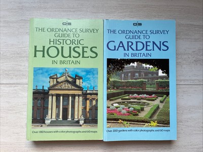 2 Books The Ordnance Survey Guide to Gardens & Historic Houses in Britain VTG