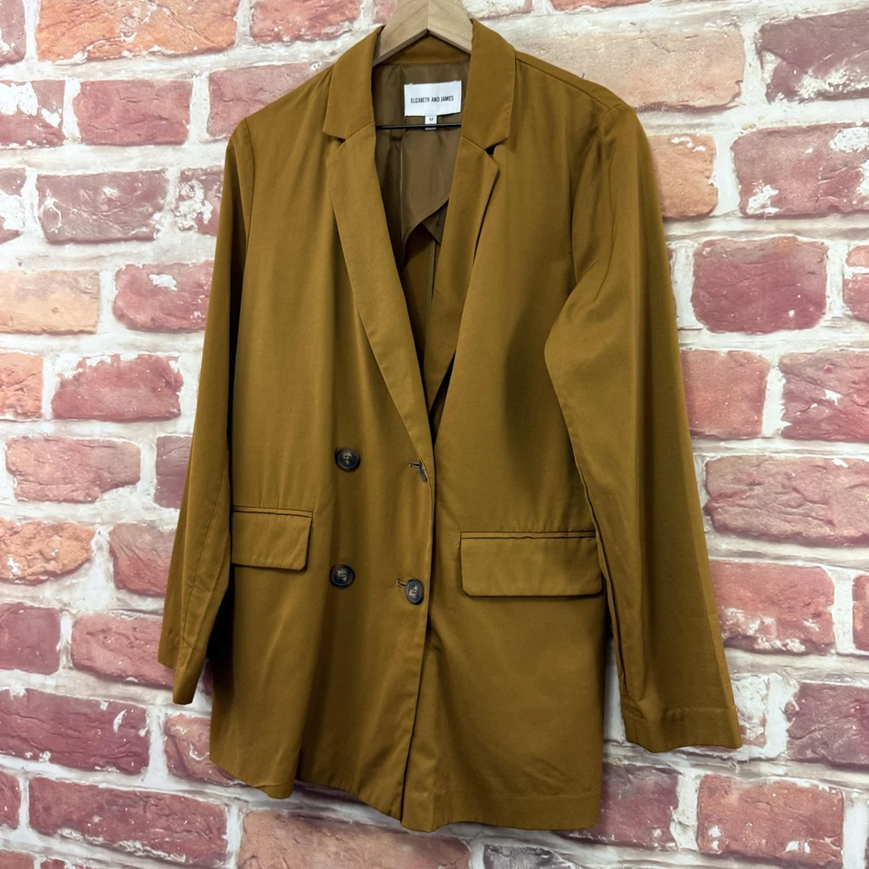 Blazer Elizabeth and James Mujer Medio Camel Marrón Carrera Chaqueta de Trabajo Foto 3 de 4