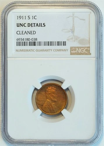 1911 S Lincoln Wheat Small Cent UNC DETAILS NGC 1C
