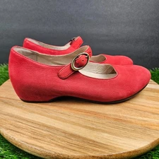 DANSKO Linette Red Milled Nubuck Hidden Heel Mary Jane Buckle Size EU 38