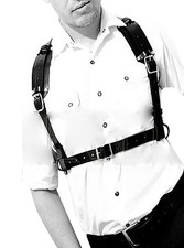 Body Chest Harness Punk Adjustable Faux Leather Belt with One Size, Lm02