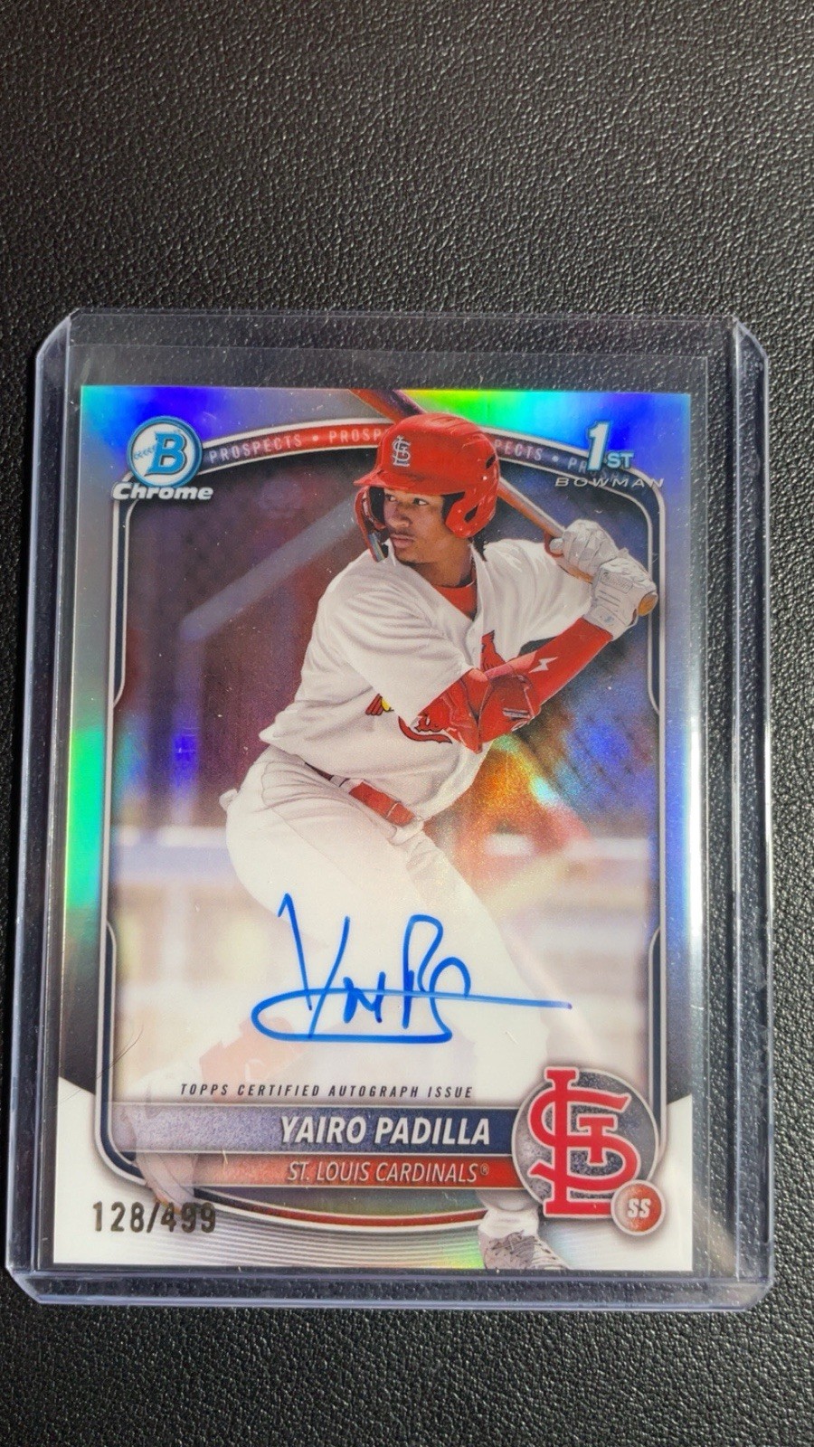 2025 Bowman Chrome Yairo Padilla #CPA-YP Refractor Auto /499 Cardinals