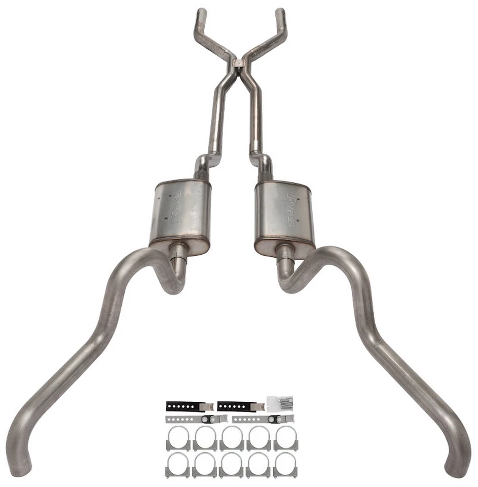 PYPES SFF40T Crossmember-Back Dual Exhaust System 1966-1971 Ford Fairlane 14 in. Foto 2 de 4